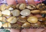 TRBS125 15 inches 13*18mm flat teardrop Picture jasper beads wholesale
