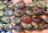 TRBS127 15 inches 13*18mm flat teardrop Dragon blood jasper beads wholesale