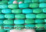 WBBS04 15 inches 15*30mm rice yellow green howlite turquoise beads wholesale