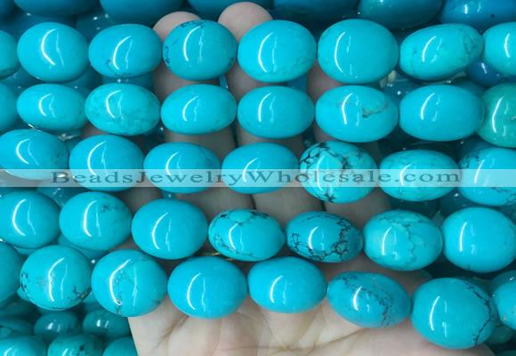 WBBS25 15 inches 13*16mm oval howlite turquoise gemstone beads wholesale