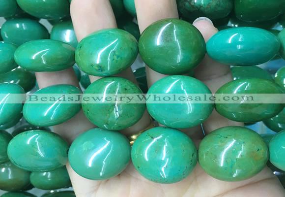 WBBS36 15 inches 23*27mm oval howlite turquoise gemstone beads wholesale