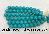 WBBS46 12mm carved round loose howlite turquoise gemstone beads wholesale