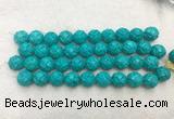 WBBS49 16mm carved round loose howlite turquoise gemstone beads wholesale