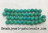 WBBS50 16mm carved round loose howlite turquoise gemstone beads wholesale