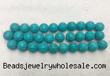 WBBS52 18mm carved round loose howlite turquoise gemstone beads wholesale