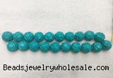 WBBS56 20mm carved round loose howlite turquoise gemstone beads wholesale
