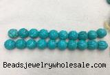 WBBS57 20mm carved round loose howlite turquoise gemstone beads wholesale