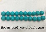 WBBS58 20mm carved round loose howlite turquoise gemstone beads wholesale