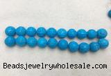 WBBS61 20mm carved round loose howlite turquoise gemstone beads wholesale