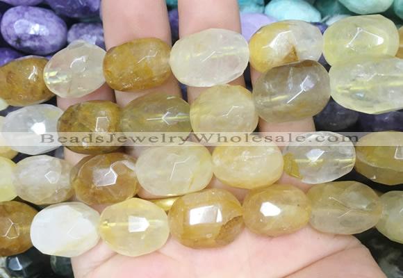 YCBS02 15 inches 12*16mm - 13*18mm faceted nuggets yellow quartz beads